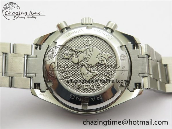 Speedmaster Racing Master SS HRF 1:1 Best Edition White Dial on SS Bracelet A7750