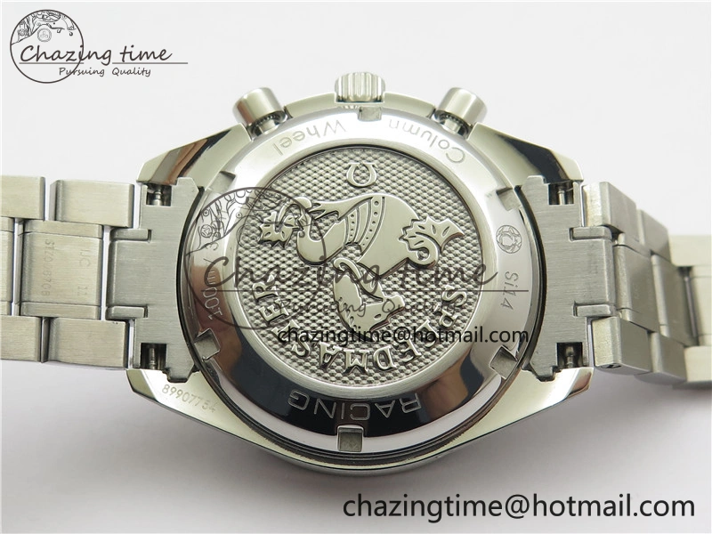 Speedmaster Racing Master SS HRF 1:1 Best Edition White Dial on SS Bracelet A7750