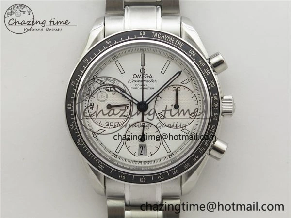 Speedmaster Racing Master SS HRF 1:1 Best Edition White Dial on SS Bracelet A7750