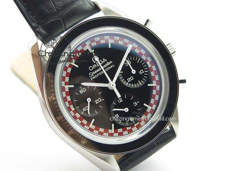 Speedmaster SS 2013 Pro Racing On Black Leather Strap Manual Winding Chrono Movement
