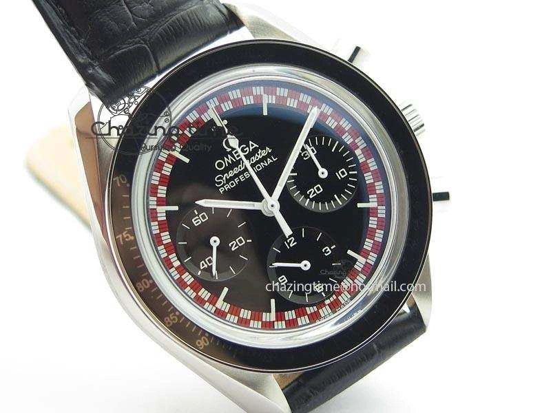 Speedmaster SS 2013 Pro Racing On Black Leather Strap Manual Winding Chrono Movement