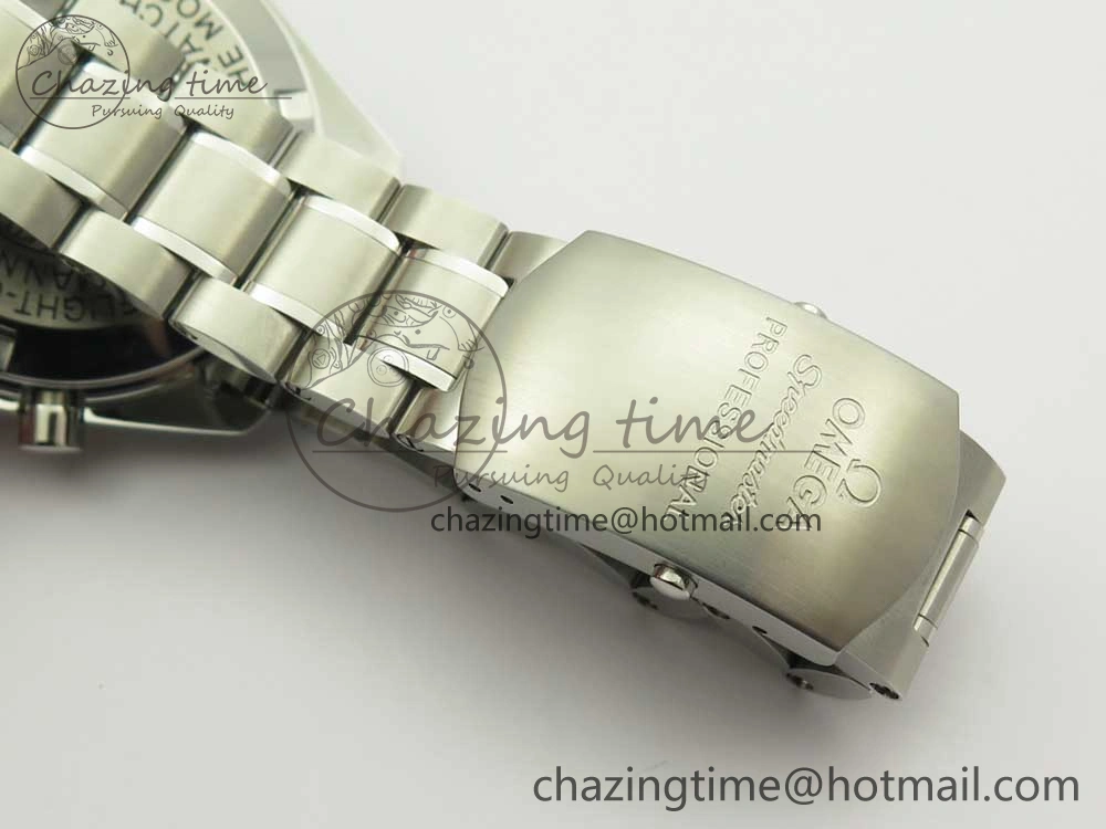 Speedmaster SS Sapphire Crystal Panda Blue White Dial on SS Bracelet Manual Winding Chrono Movement