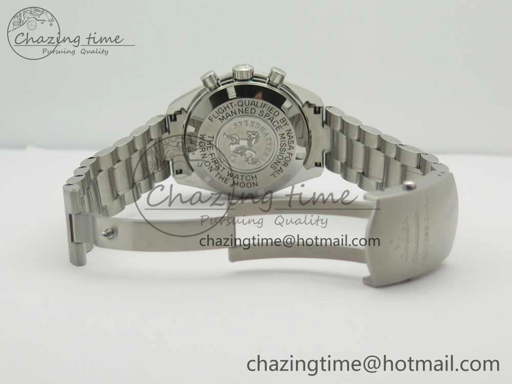 Speedmaster SS Sapphire Crystal Panda Blue White Dial on SS Bracelet Manual Winding Chrono Movement