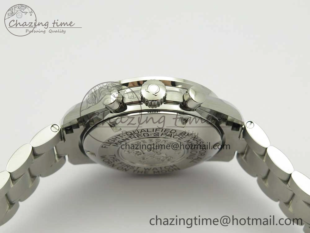 Speedmaster SS Sapphire Crystal Panda Blue White Dial on SS Bracelet Manual Winding Chrono Movement