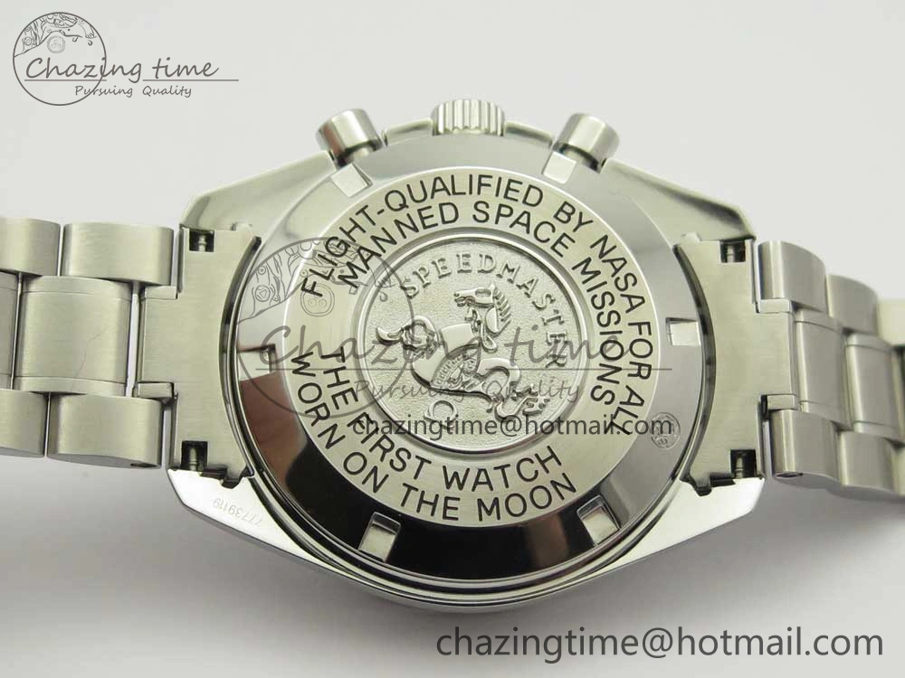 Speedmaster SS Sapphire Crystal Panda Blue White Dial on SS Bracelet Manual Winding Chrono Movement
