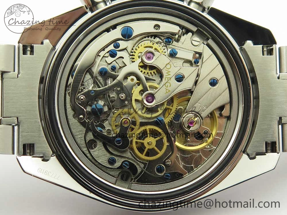 Speedmaster SS Sapphire Crystal Panda Blue White Dial on SS Bracelet Manual Winding Chrono Movement