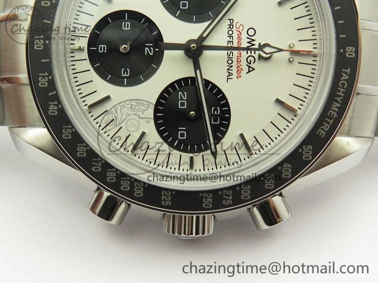 Speedmaster SS Sapphire Crystal Panda White Black Dial on SS Bracelet Manual Winding Chrono Movement