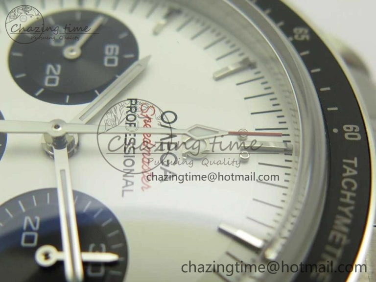 Speedmaster SS Sapphire Crystal Panda White Black Dial on SS Bracelet Manual Winding Chrono Movement