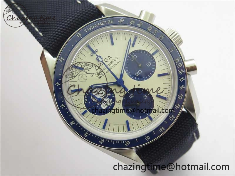 Speedmaster SS Snoopy Apollo OMF Best Edition White Dial on Nylon Strap Venus75