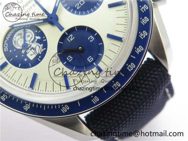 Speedmaster SS Snoopy Apollo OMF Best Edition White Dial on Nylon Strap Venus75