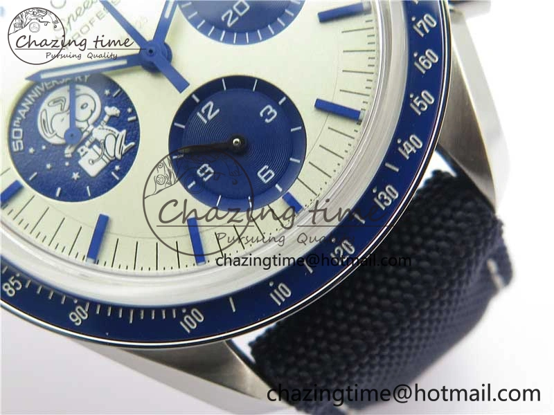 Speedmaster SS Snoopy Apollo OMF Best Edition White Dial on Nylon Strap Venus75
