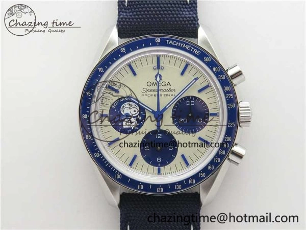 Speedmaster SS Snoopy Apollo OMF Best Edition White Dial on Nylon Strap Venus75