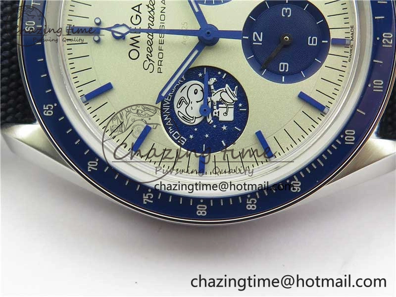 Speedmaster SS Snoopy Apollo OMF Best Edition White Dial on Nylon Strap Venus75