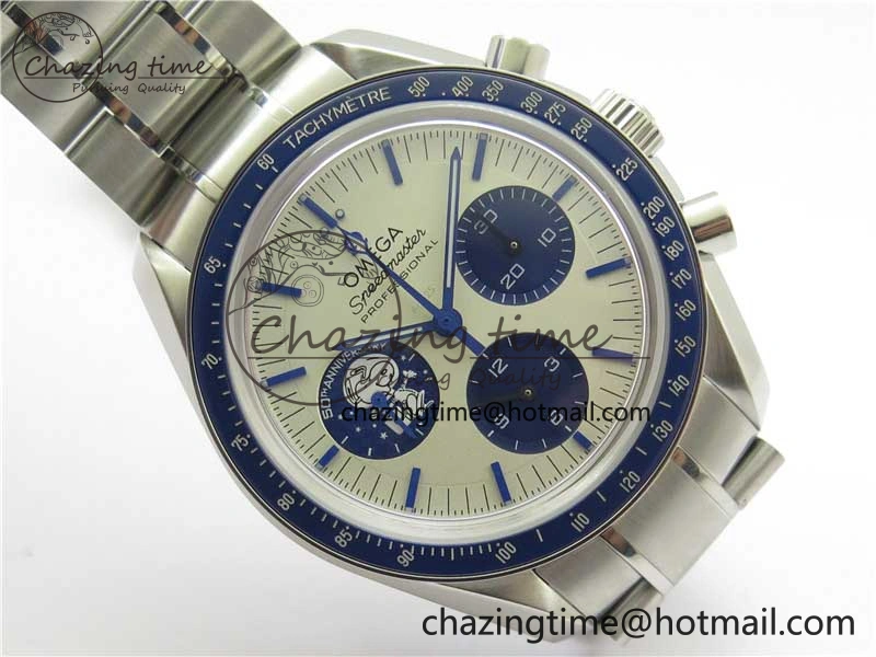 Speedmaster SS Snoopy Apollo OMF Best Edition White Dial on SS Bracelet Venus75