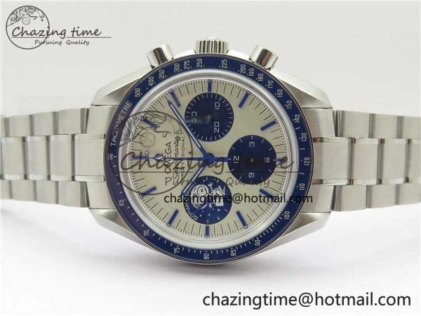 Speedmaster SS Snoopy Apollo OMF Best Edition White Dial on SS Bracelet Venus75