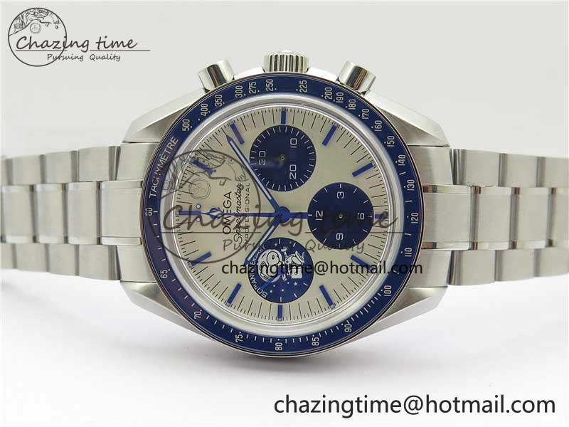 Speedmaster SS Snoopy Apollo OMF Best Edition White Dial on SS Bracelet Venus75