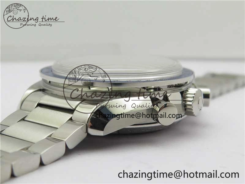 Speedmaster SS Snoopy Apollo OMF Best Edition White Dial on SS Flat link Bracelet Venus75