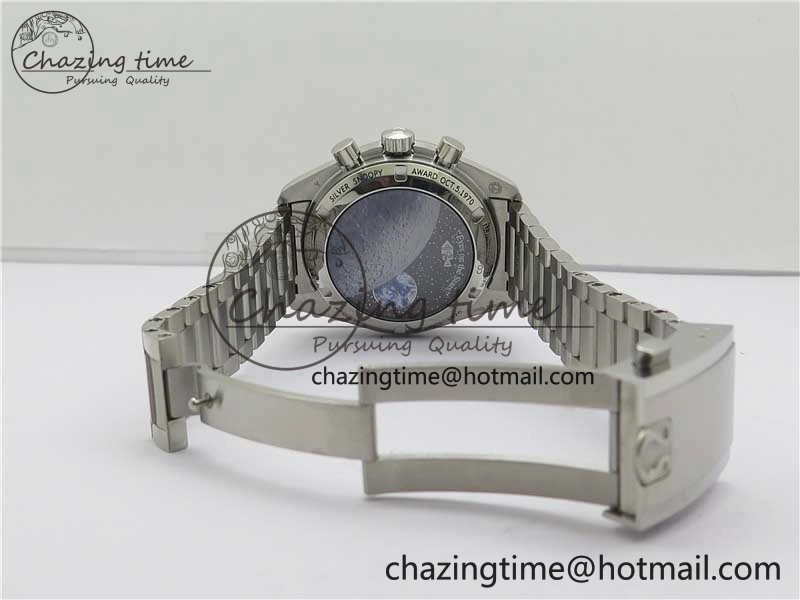 Speedmaster SS Snoopy Apollo OMF Best Edition White Dial on SS Flat link Bracelet Venus75
