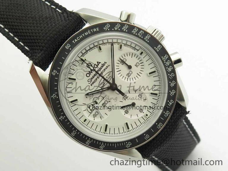 Speedmaster SS Snoopy OMF Best Edition White Dial on Nylon Strap Manual Winding Chrono Movement
