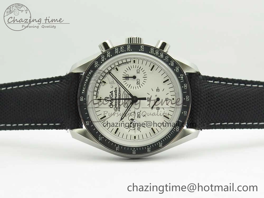 Speedmaster SS Snoopy OMF Best Edition White Dial on Nylon Strap Manual Winding Chrono Movement
