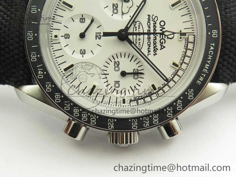 Speedmaster SS Snoopy OMF Best Edition White Dial on Nylon Strap Manual Winding Chrono Movement
