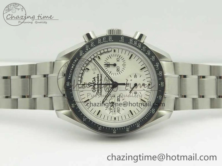 Speedmaster SS Snoopy OMF Best Edition White Dial on SS Bracelet Manual Winding Chrono Movement