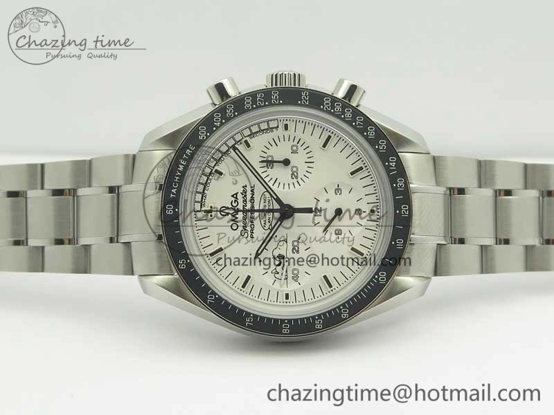 Speedmaster SS Snoopy OMF Best Edition White Dial on SS Bracelet Manual Winding Chrono Movement