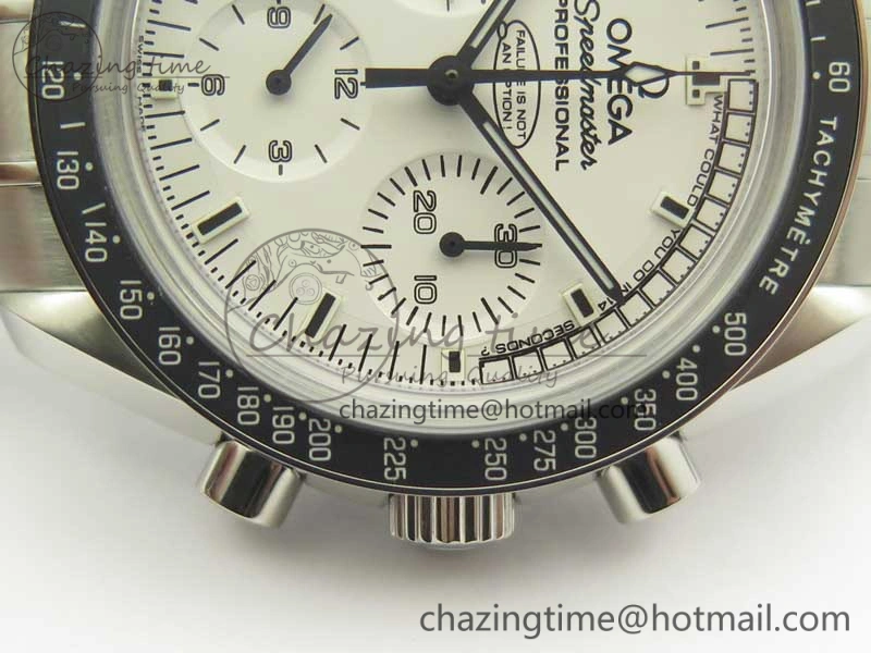 Speedmaster SS Snoopy OMF Best Edition White Dial on SS Bracelet Manual Winding Chrono Movement