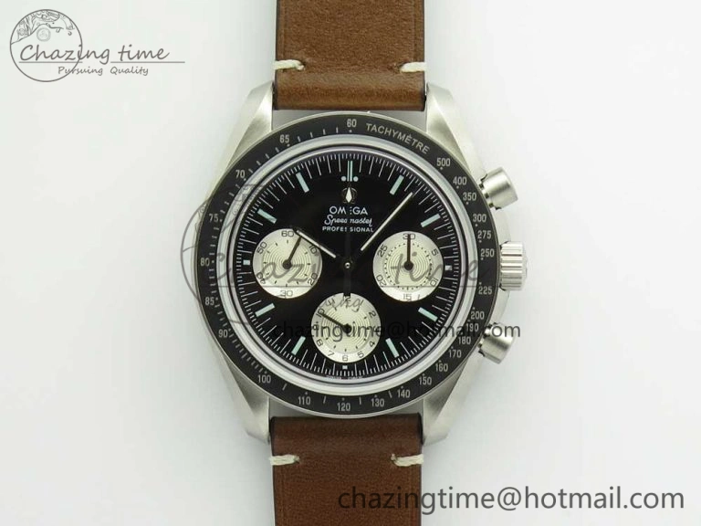 Speedmaster SS “Speedy Tuesday” OMF Best Edition Black Dial on Brown Leather Strap Manual Winding Chrono Movement