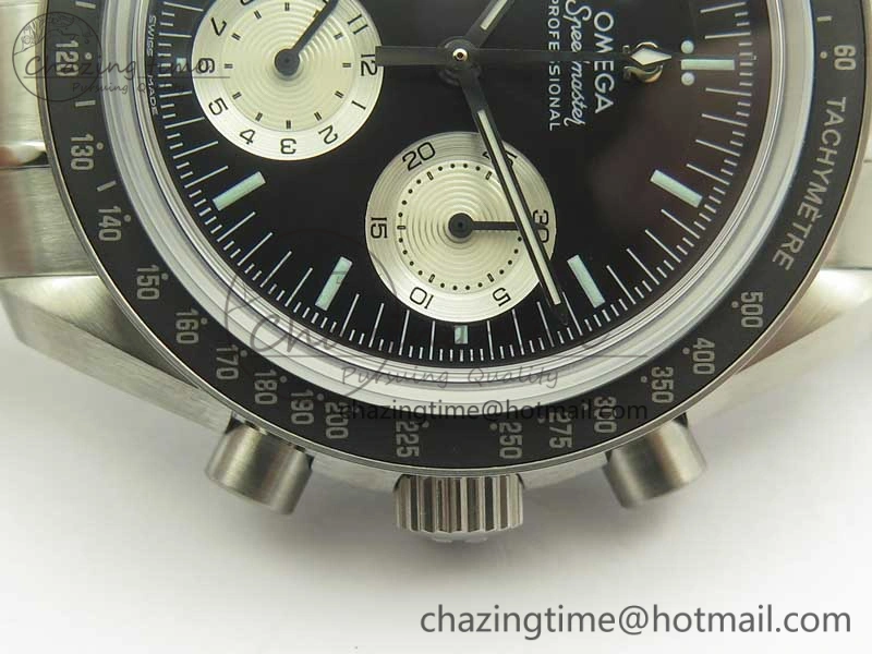 Speedmaster SS “Speedy Tuesday” OMF Best Edition Black Dial on SS Bracelet Manual Winding Chrono Movement