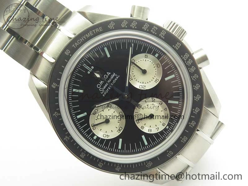 Speedmaster SS “Speedy Tuesday” OMF Best Edition Black Dial on SS Bracelet Manual Winding Chrono Movement
