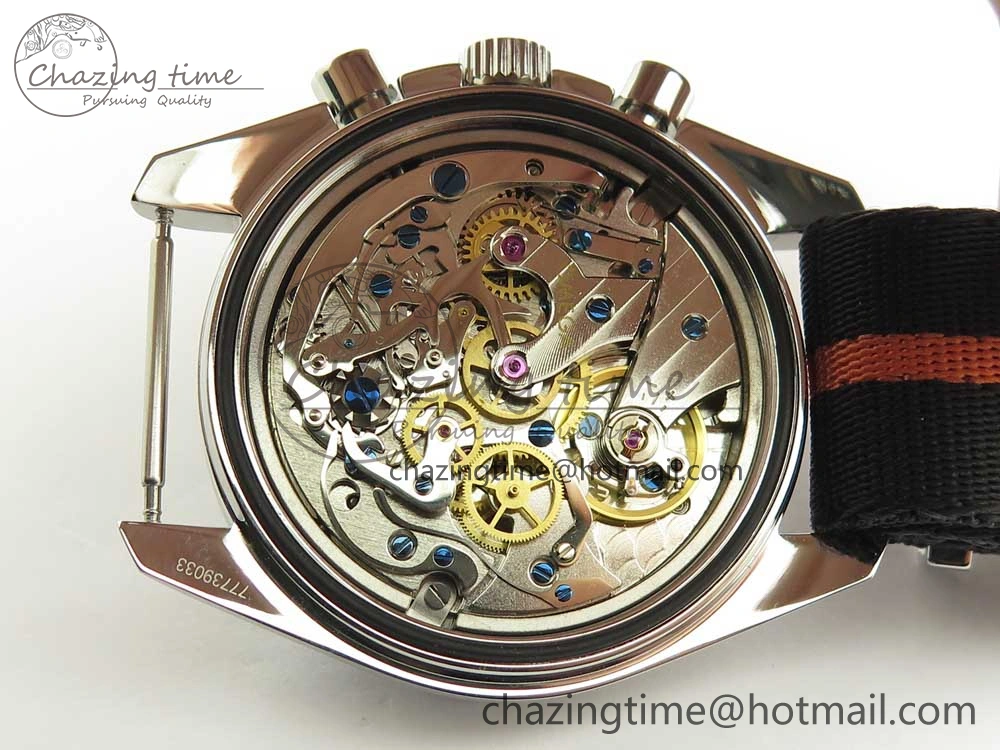 Speedmaster Speedy Tuesday 2 ‘Ultraman’ OMF Best Edition on Nato Strap Manual Winding Chrono Movement