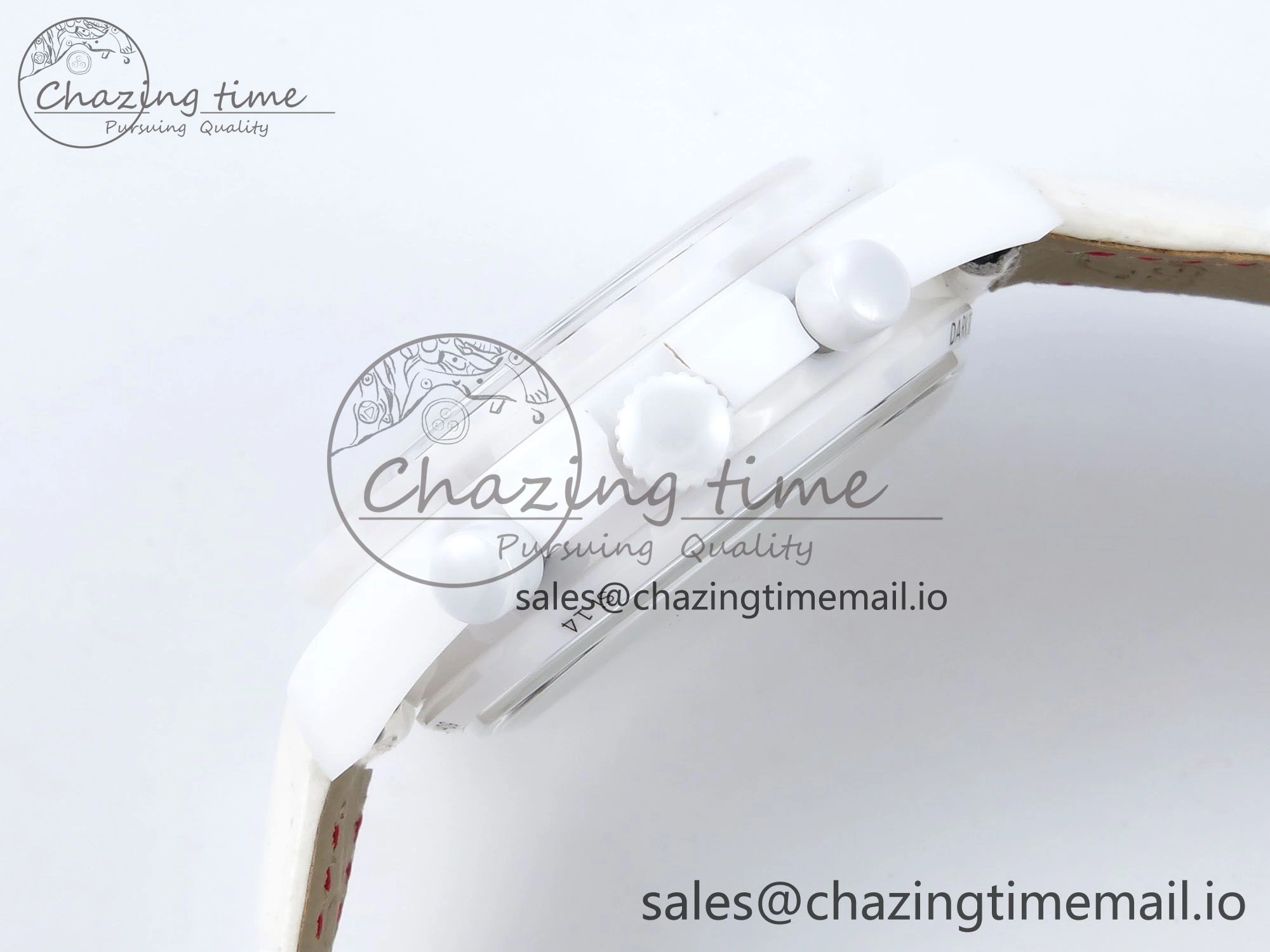 Speedmaster White Side Of The Moon N1F 1:1 Best Edition White Dial White Ceramic on White Leather Strap A9300