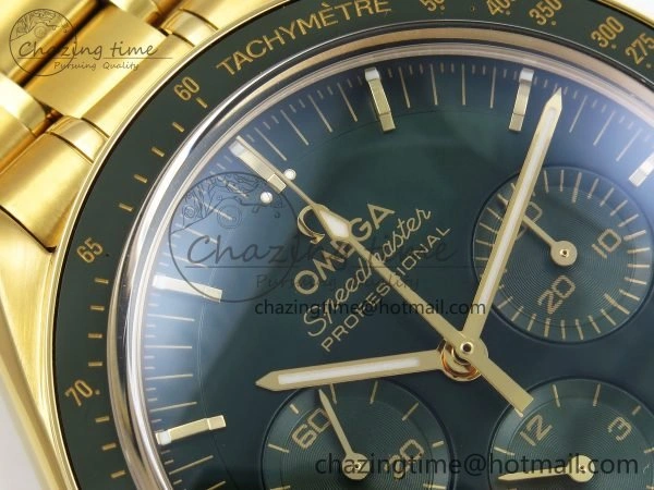 Speedmaster YG RMF Best Edition Green Dial on YG Bracelet Lemania HW