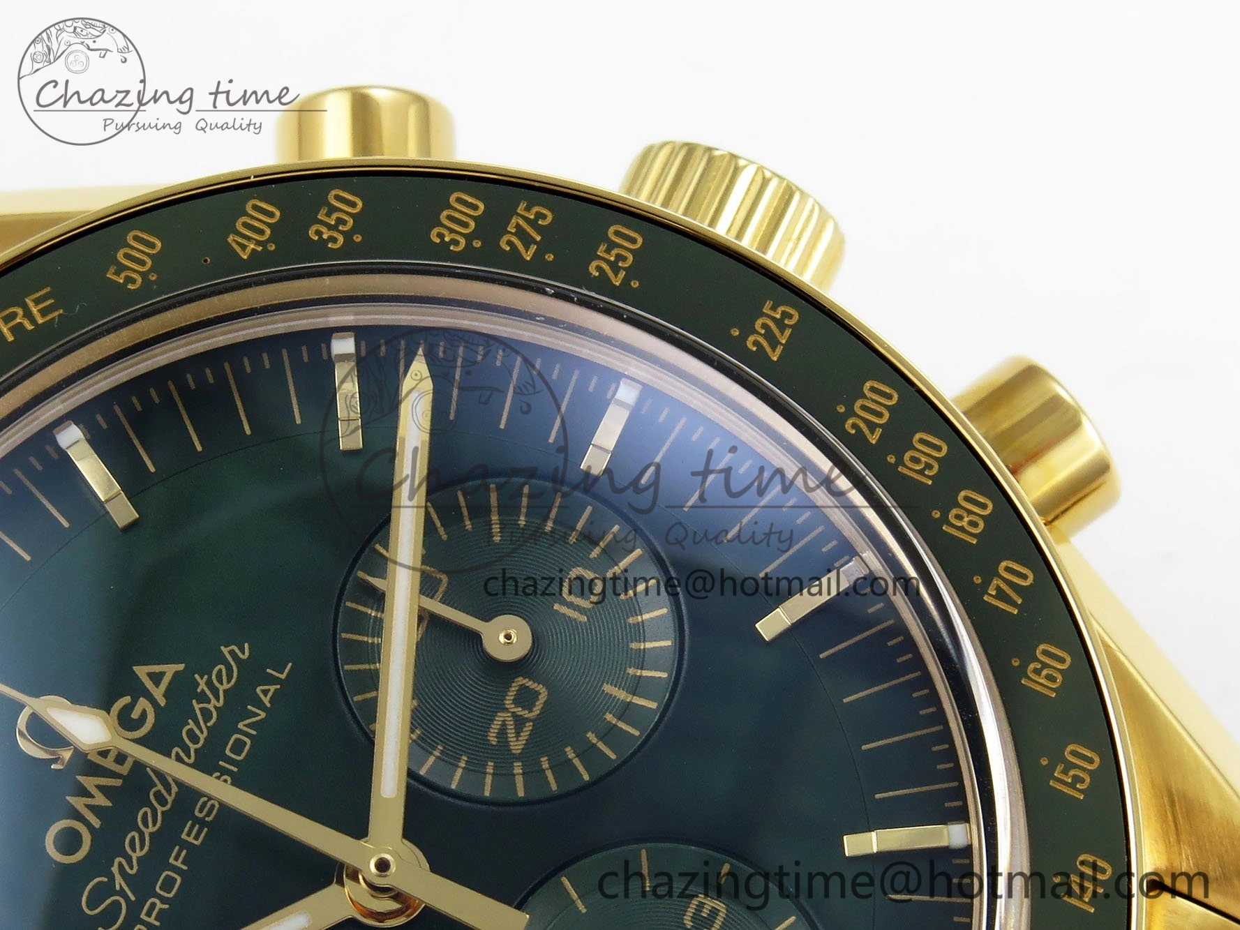 Speedmaster YG RMF Best Edition Green Dial on YG Bracelet Lemania HW