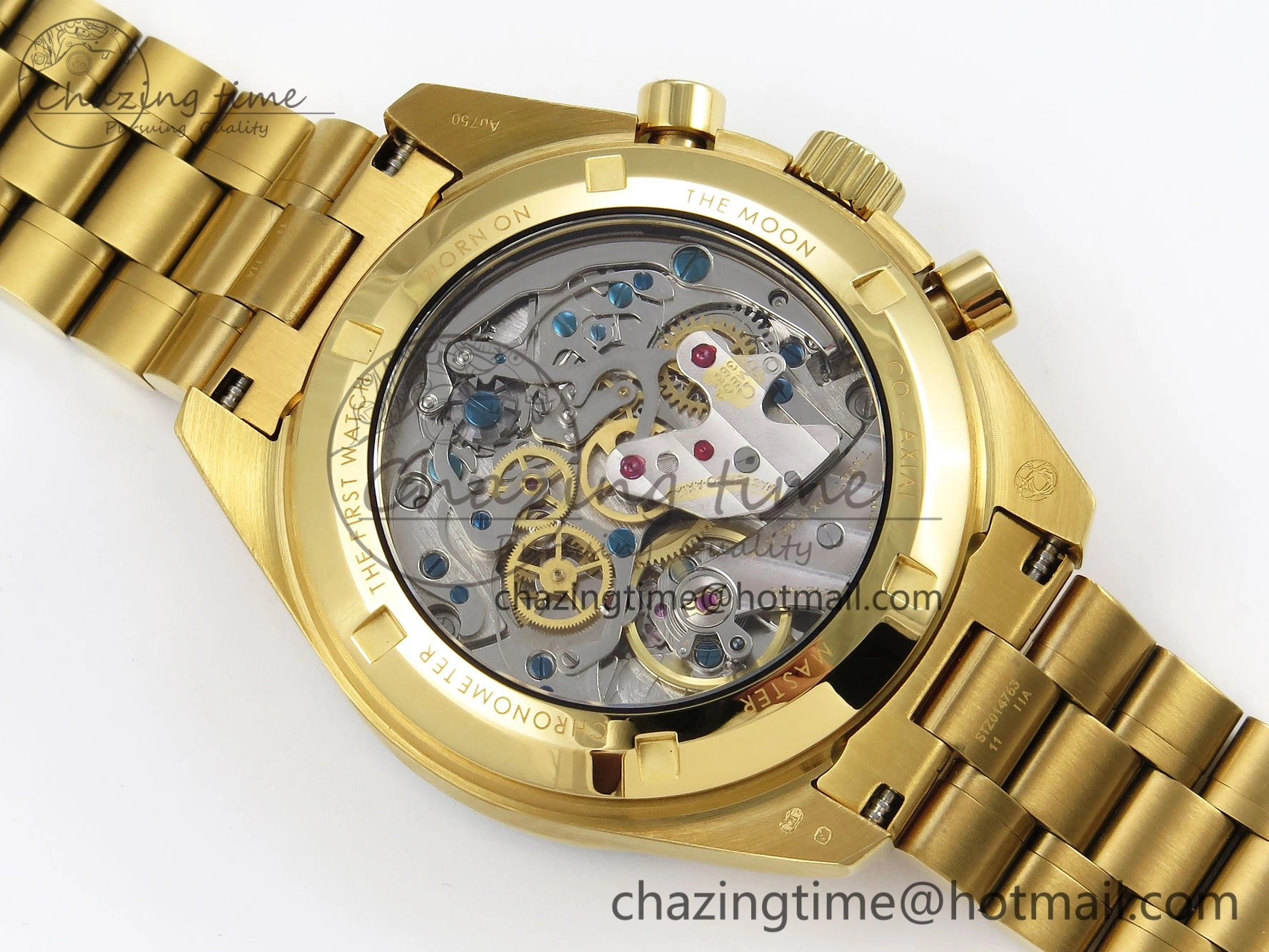 Speedmaster YG RMF Best Edition YG Black Dial on YG Bracelet Lemania HW