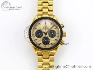 Speedmaster YG RMF Best Edition YG Black Dial on YG Bracelet Lemania HW
