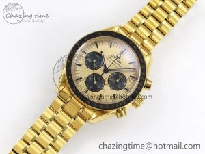 Speedmaster YG RMF Best Edition YG Black Dial on YG Bracelet Lemania HW