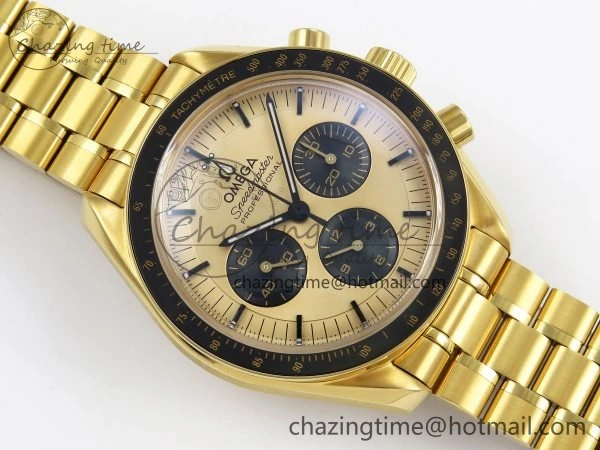 Speedmaster YG RMF Best Edition YG Black Dial on YG Bracelet Lemania HW