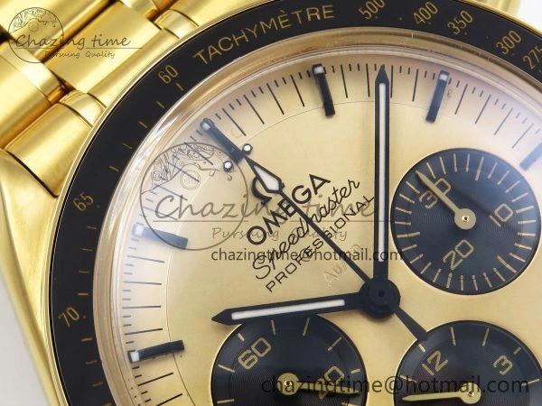 Speedmaster YG RMF Best Edition YG Black Dial on YG Bracelet Lemania HW