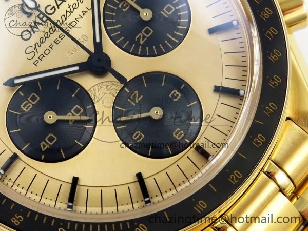 Speedmaster YG RMF Best Edition YG Black Dial on YG Bracelet Lemania HW
