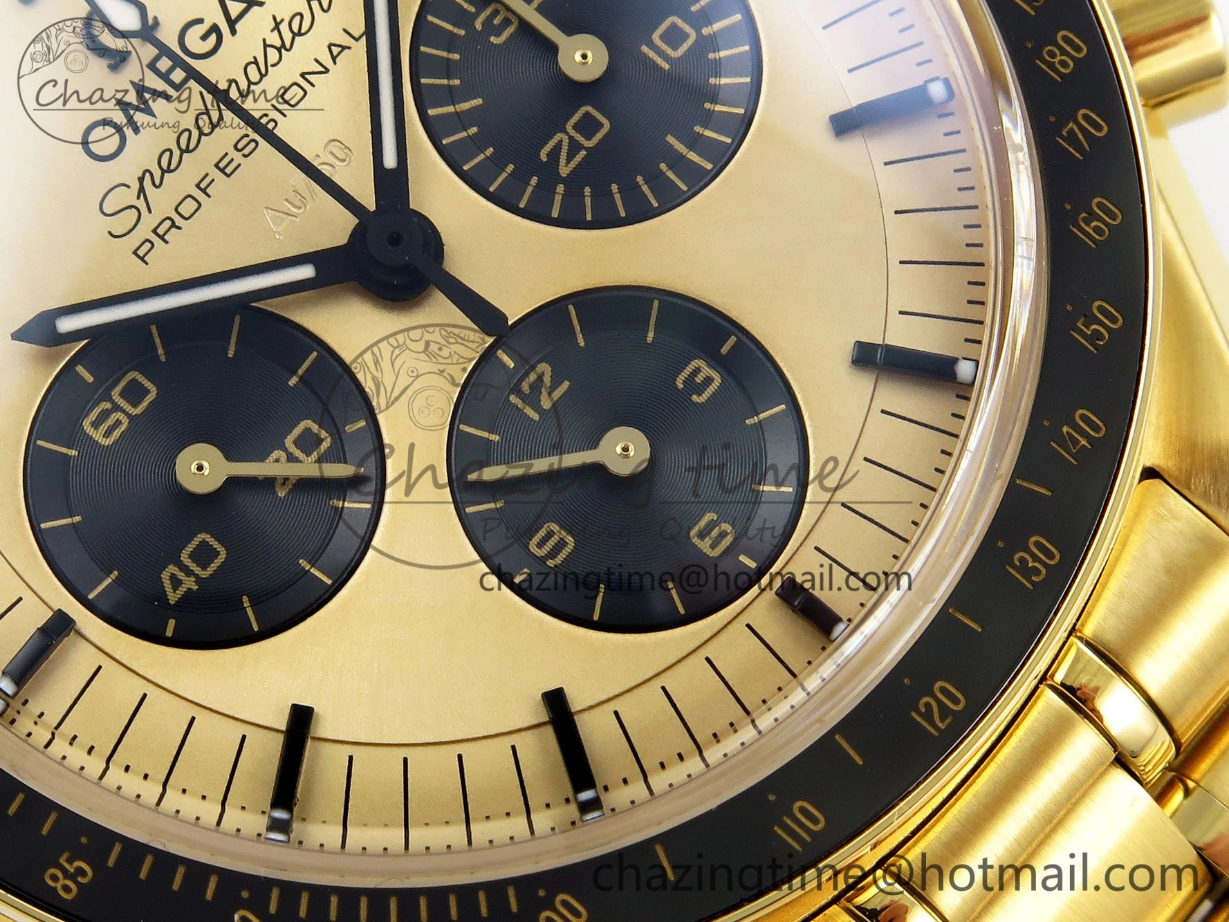 Speedmaster YG RMF Best Edition YG Black Dial on YG Bracelet Lemania HW