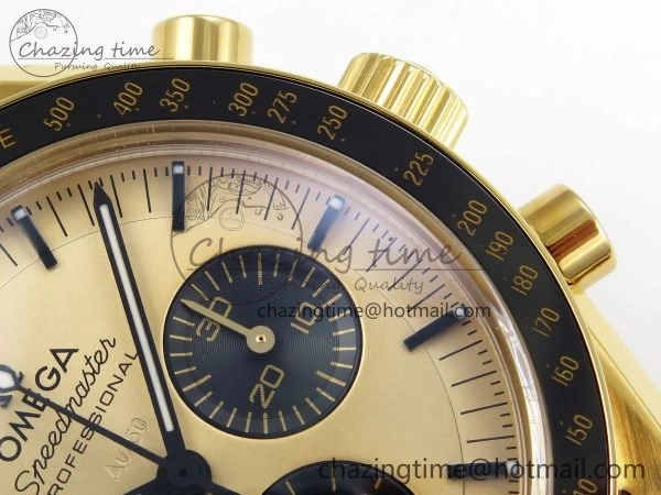Speedmaster YG RMF Best Edition YG Black Dial on YG Bracelet Lemania HW