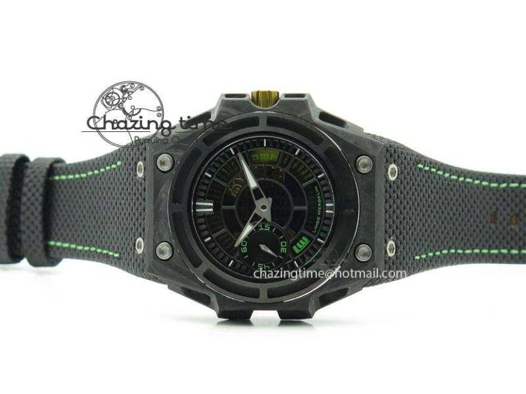 Spidolite II Tech Green Forged Carbon V6F Best Edition On Black Nylon Strap A7750