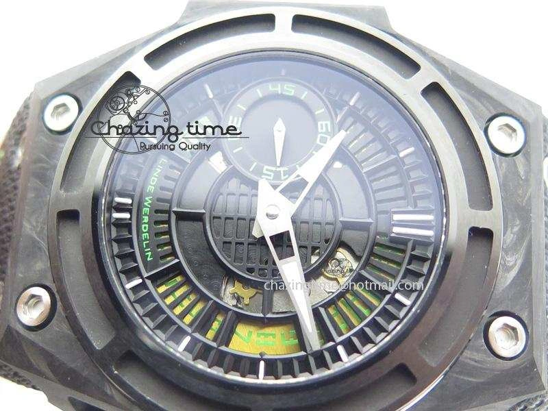 Spidolite II Tech Green Forged Carbon V6F Best Edition On Black Nylon Strap A7750