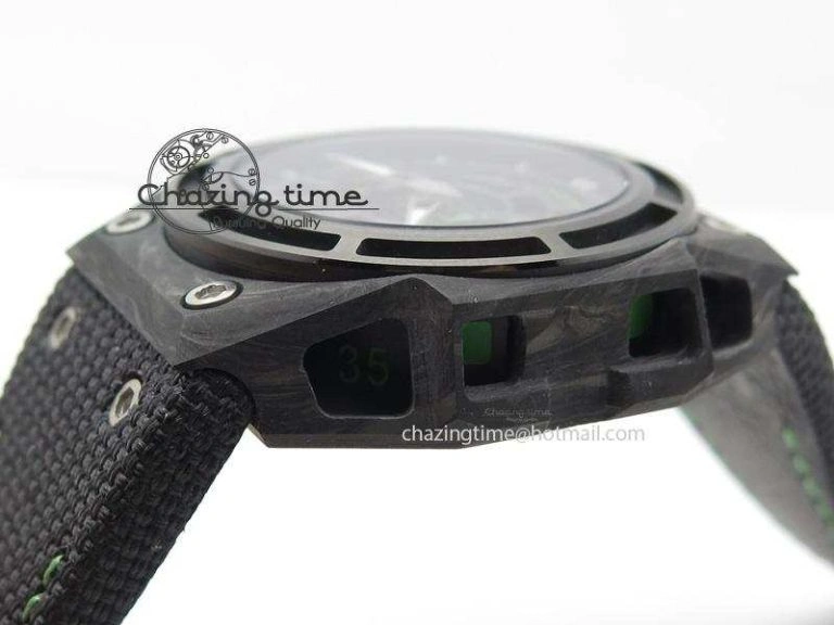 Spidolite II Tech Green Forged Carbon V6F Best Edition On Black Nylon Strap A7750