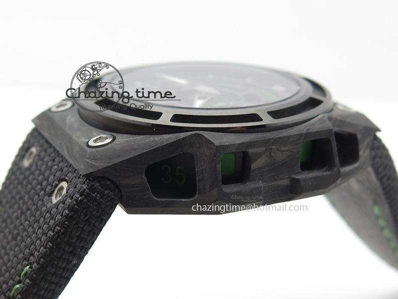 Spidolite II Tech Green Forged Carbon V6F Best Edition On Black Nylon Strap A7750