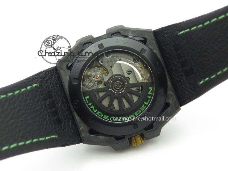 Spidolite II Tech Green Forged Carbon V6F Best Edition On Black Nylon Strap A7750