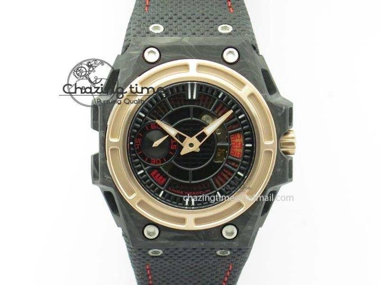 Spidolite II Tech Green Forged Carbon V6F Best Edition On Black Nylon Strap A7750