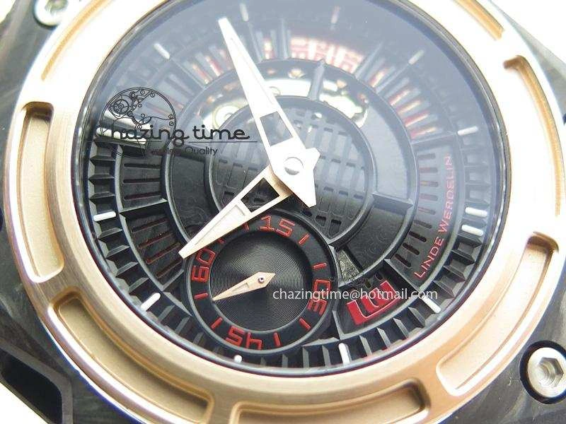 Spidolite Tech Gold Forged Carbon  V6F Best Edition On Black Nylon Strap A7750